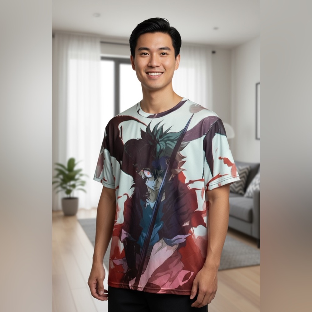 Anime Warrior Graphic Men's T-Shirt